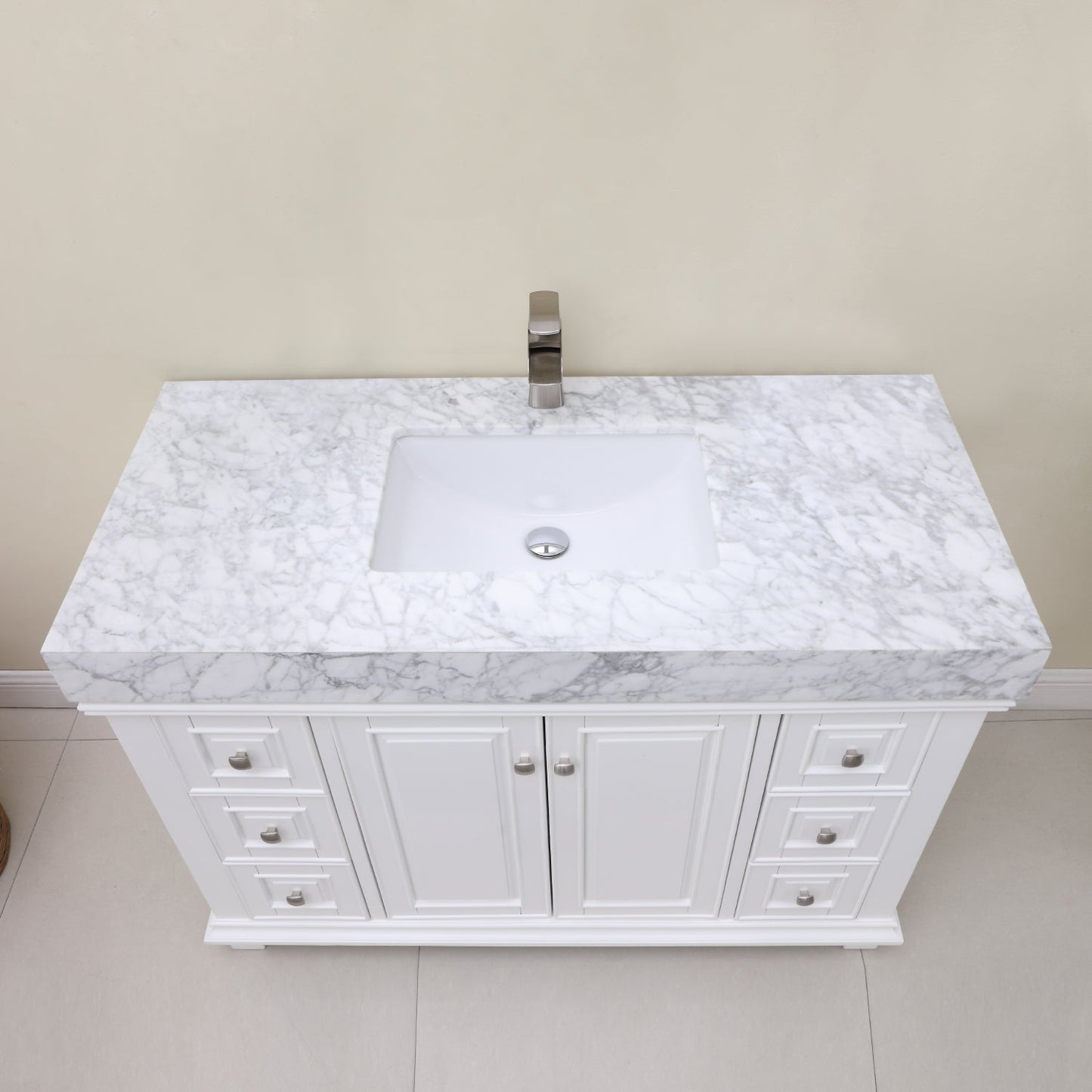 Altair Designs 48" single vanity with top - 539048-WH-CA-NM