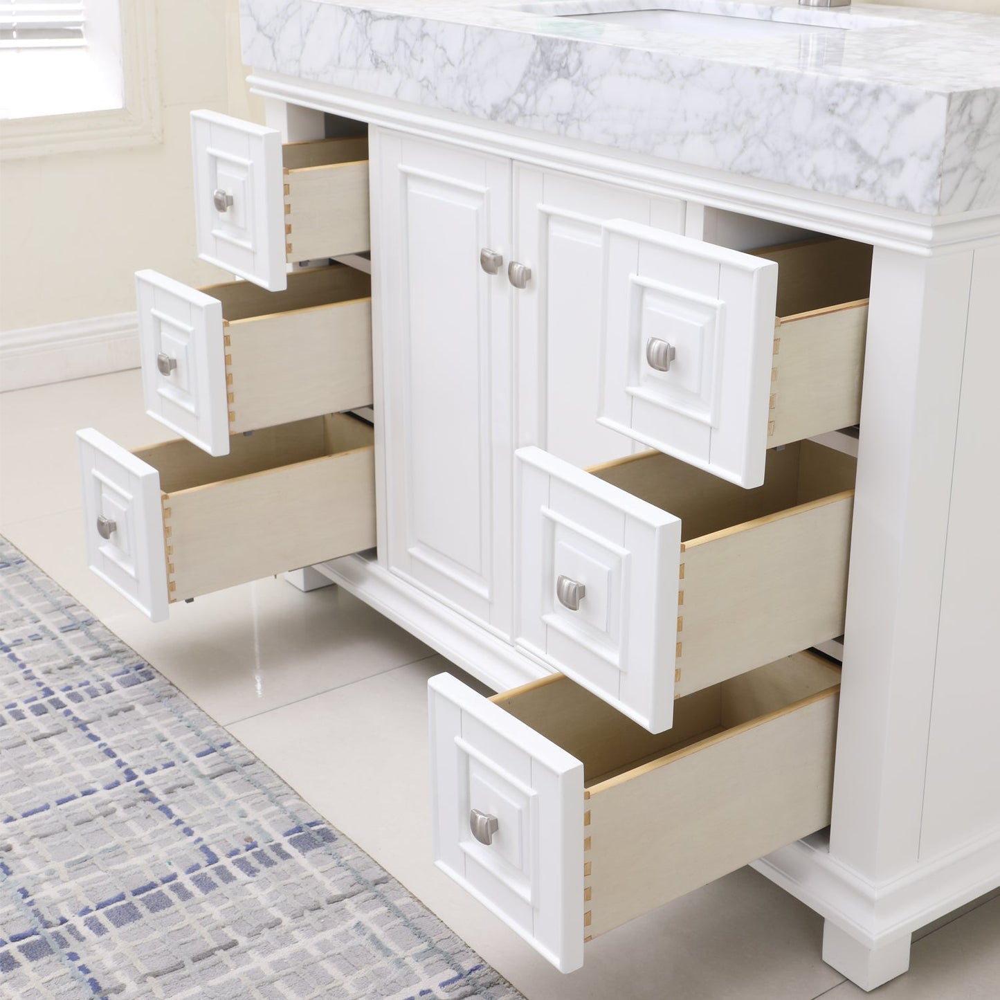 Altair Designs 48" single vanity with top - 539048-WH-CA-NM