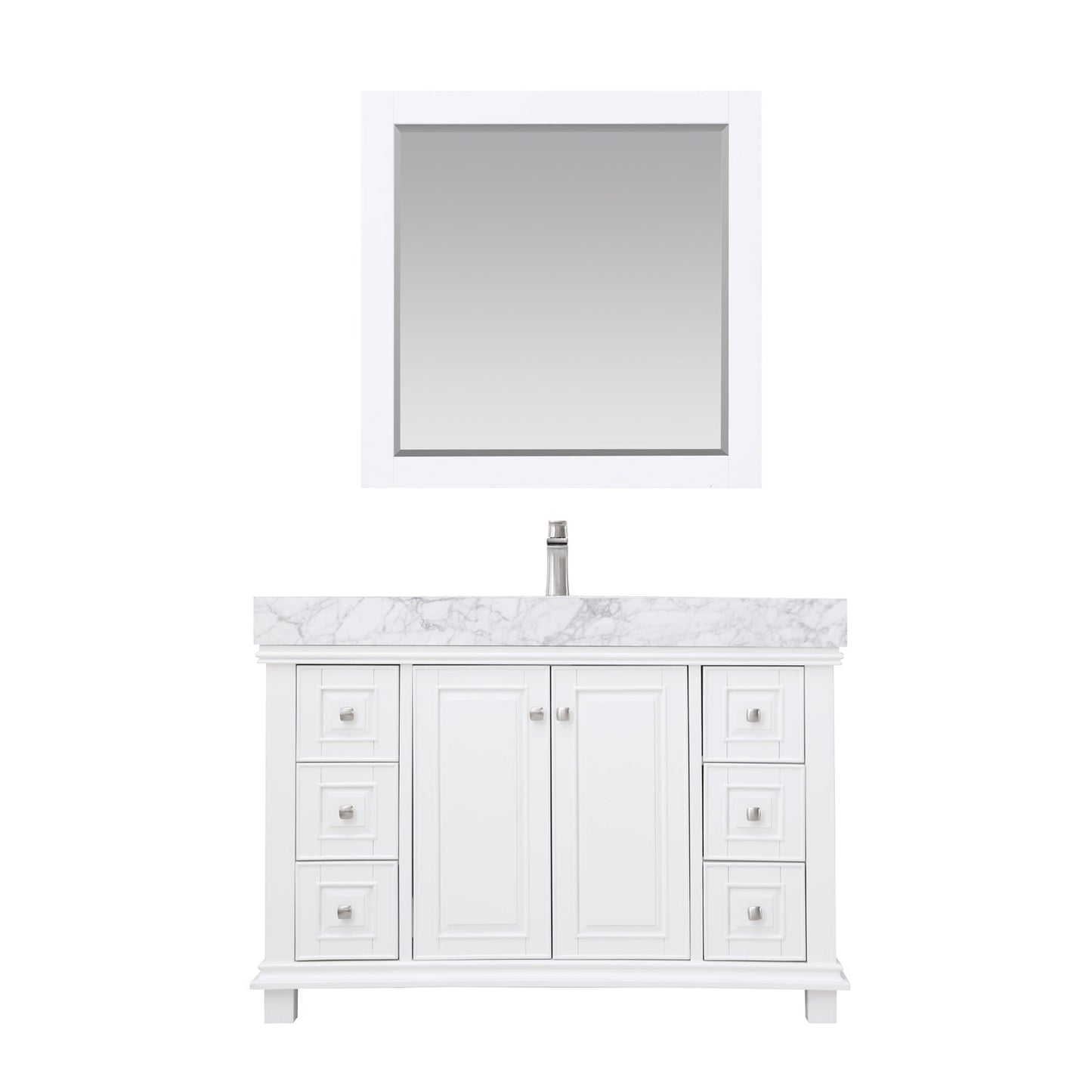 Altair Designs 48" single vanity with top - 539048-WH-CA-NM