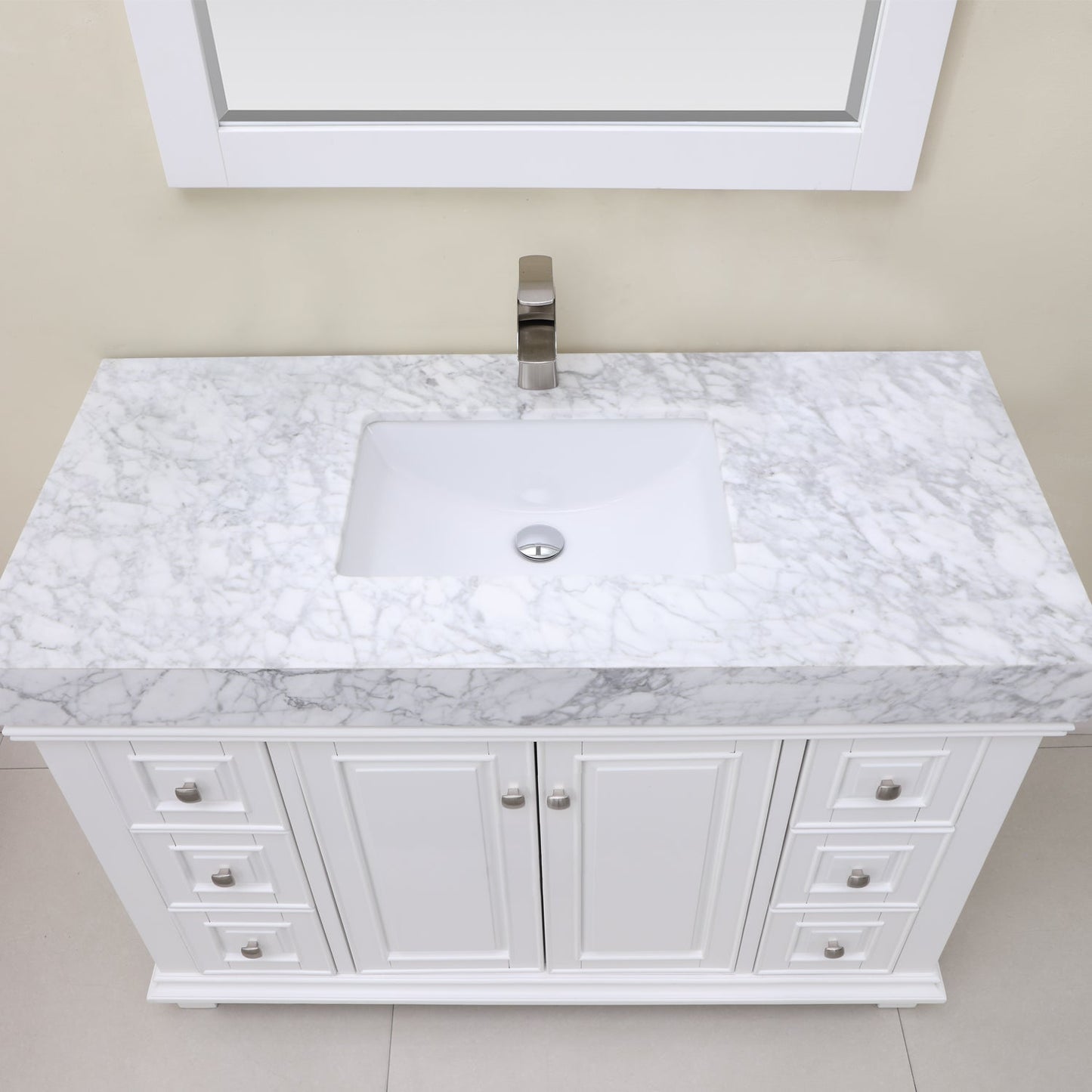 Altair Designs 48" single vanity with top - 539048-WH-CA-NM