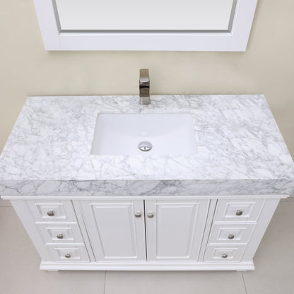 Altair Designs 48" single vanity with top - 539048-WH-CA-NM