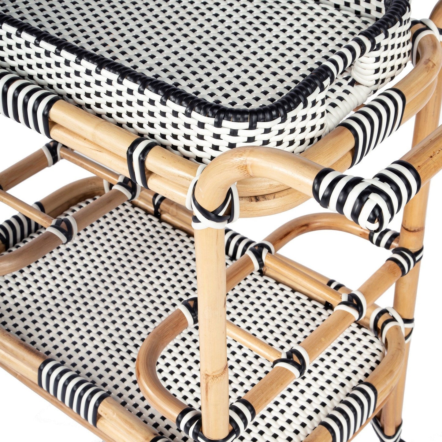 Butler Specialty Company Selena & Rattan Bar Cart, Black and White, Natural -  5397295