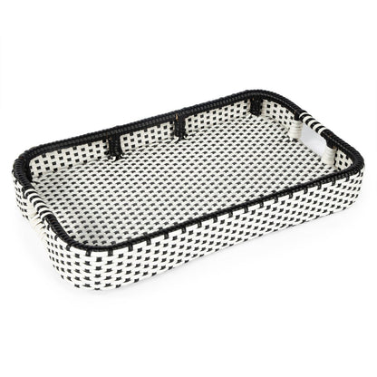 Butler Specialty Company Selena & Rattan Bar Cart, Black and White, Natural -  5397295