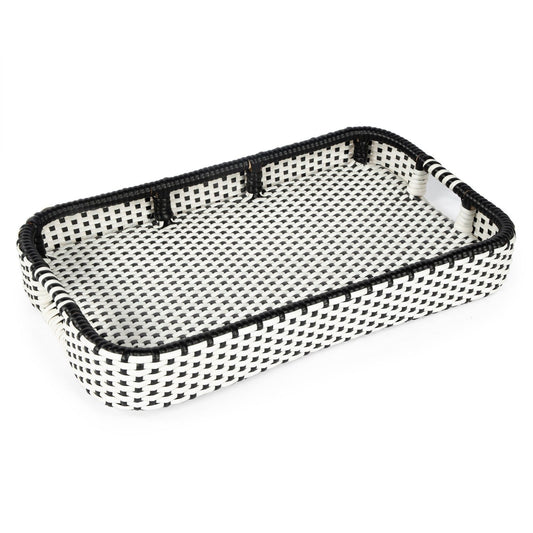 Butler Specialty Company Selena & Rattan Bar Cart, Black and White, Natural -  5397295