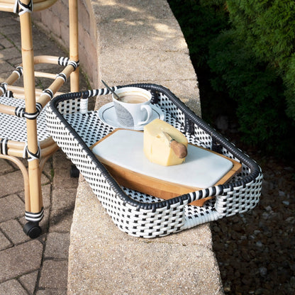 Butler Specialty Company Selena & Rattan Bar Cart, Black and White, Natural -  5397295