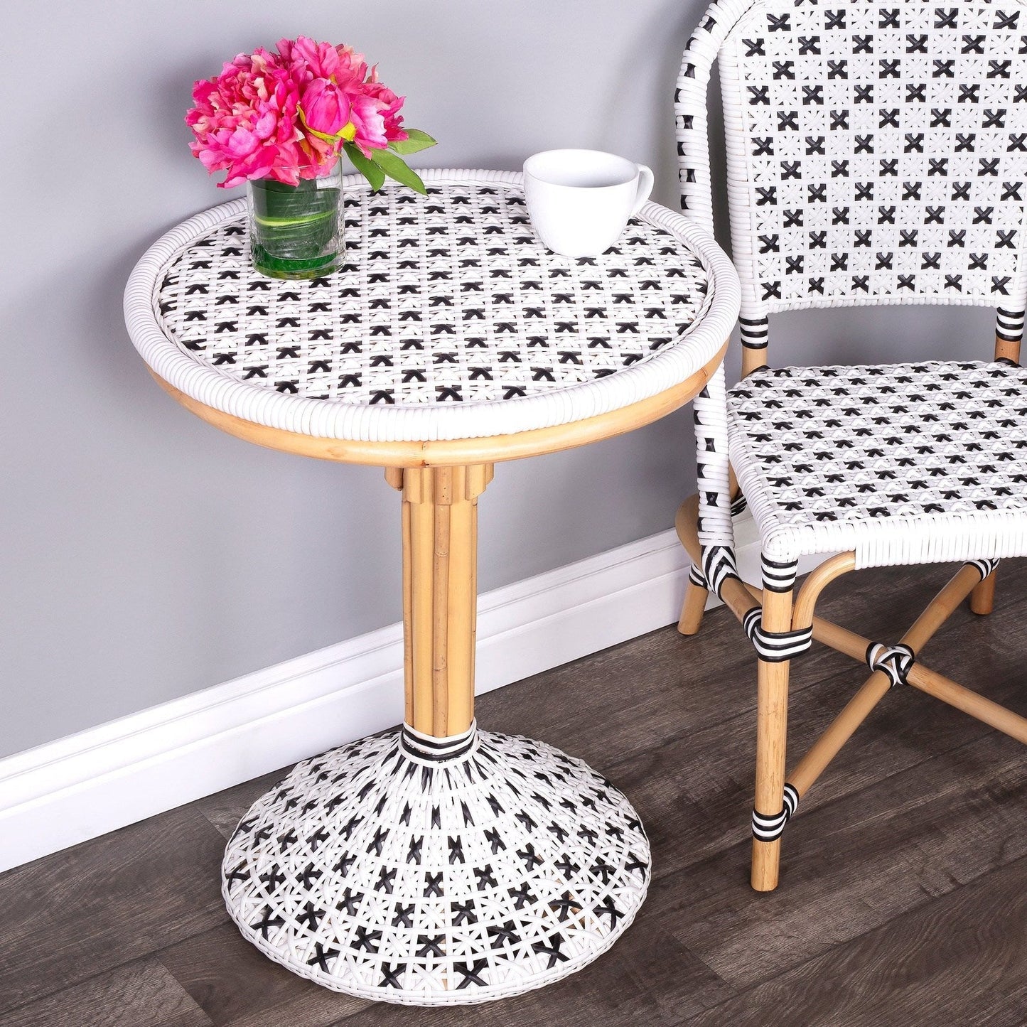 Butler Specialty Company Tenor & Rattan Bistro Table, White  - 5400295