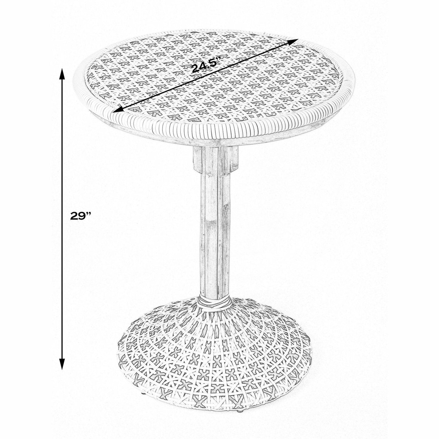 Butler Specialty Company Tenor & Rattan Bistro Table, White  - 5400295