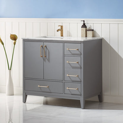 Altair Designs 36" single vanity with top - 541036-WH-CA-NM