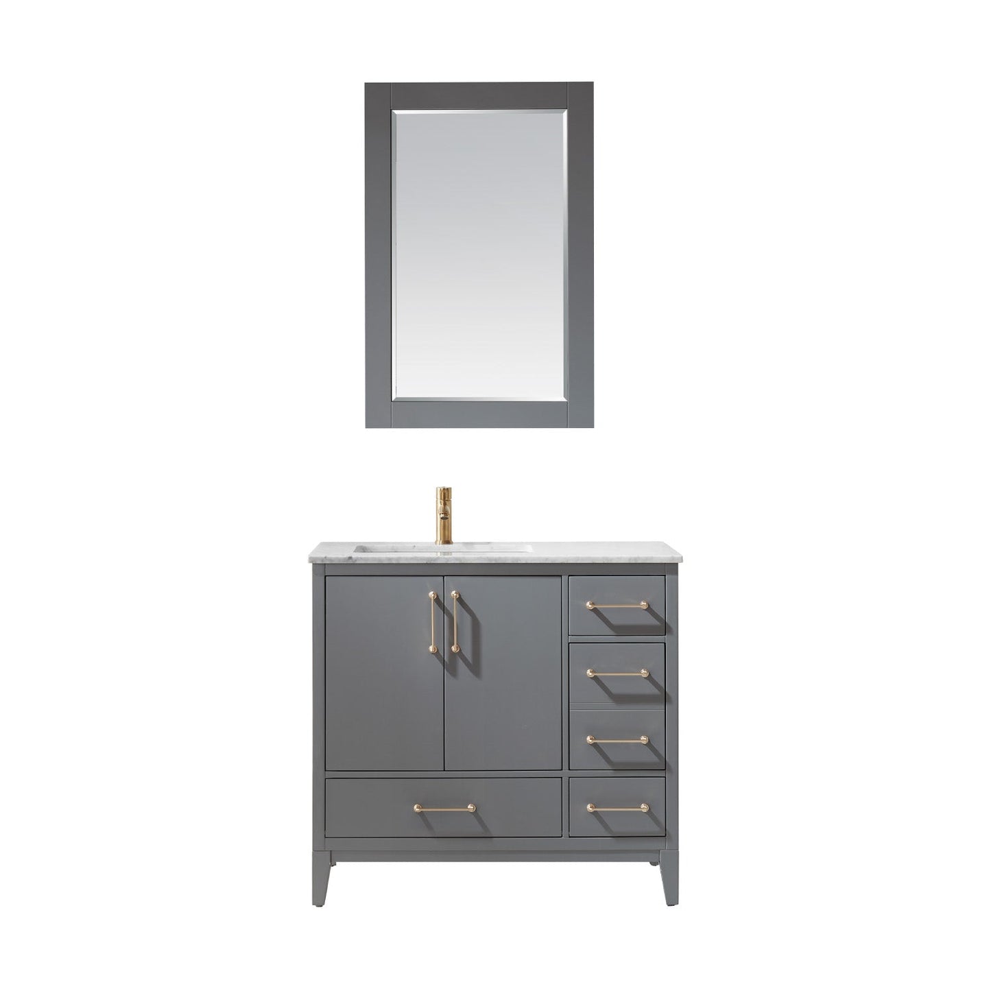 Altair Designs 36" single vanity with top - 541036-WH-CA-NM