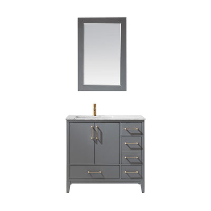 Altair Designs 36" single vanity with top - 541036-WH-CA-NM