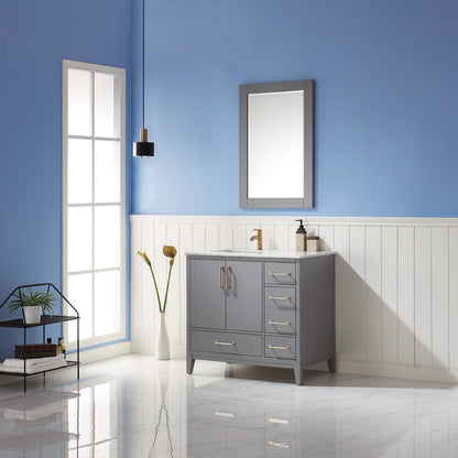 Altair Designs 36" single vanity with top - 541036-WH-CA-NM