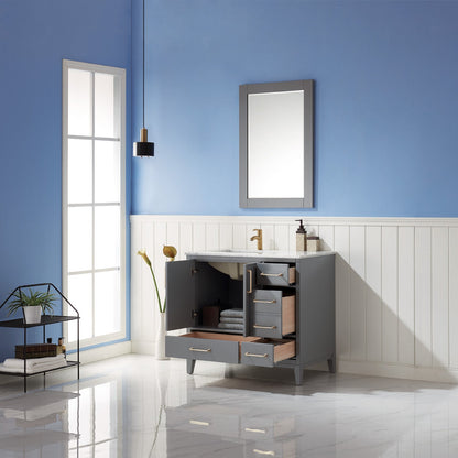 Altair Designs 36" single vanity with top - 541036-WH-CA-NM