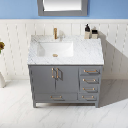 Altair Designs 36" single vanity with top - 541036-WH-CA-NM