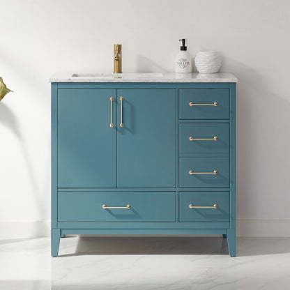 Altair Designs 36" single vanity with top - 541036-WH-CA-NM