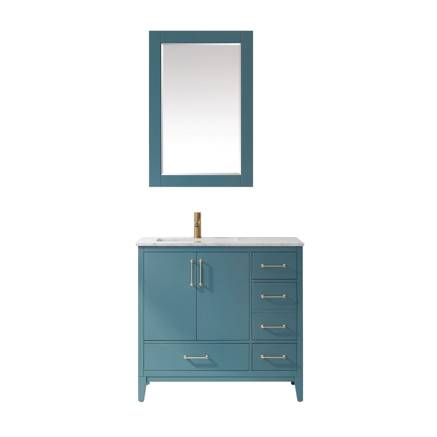 Altair Designs 36" single vanity with top - 541036-WH-CA-NM