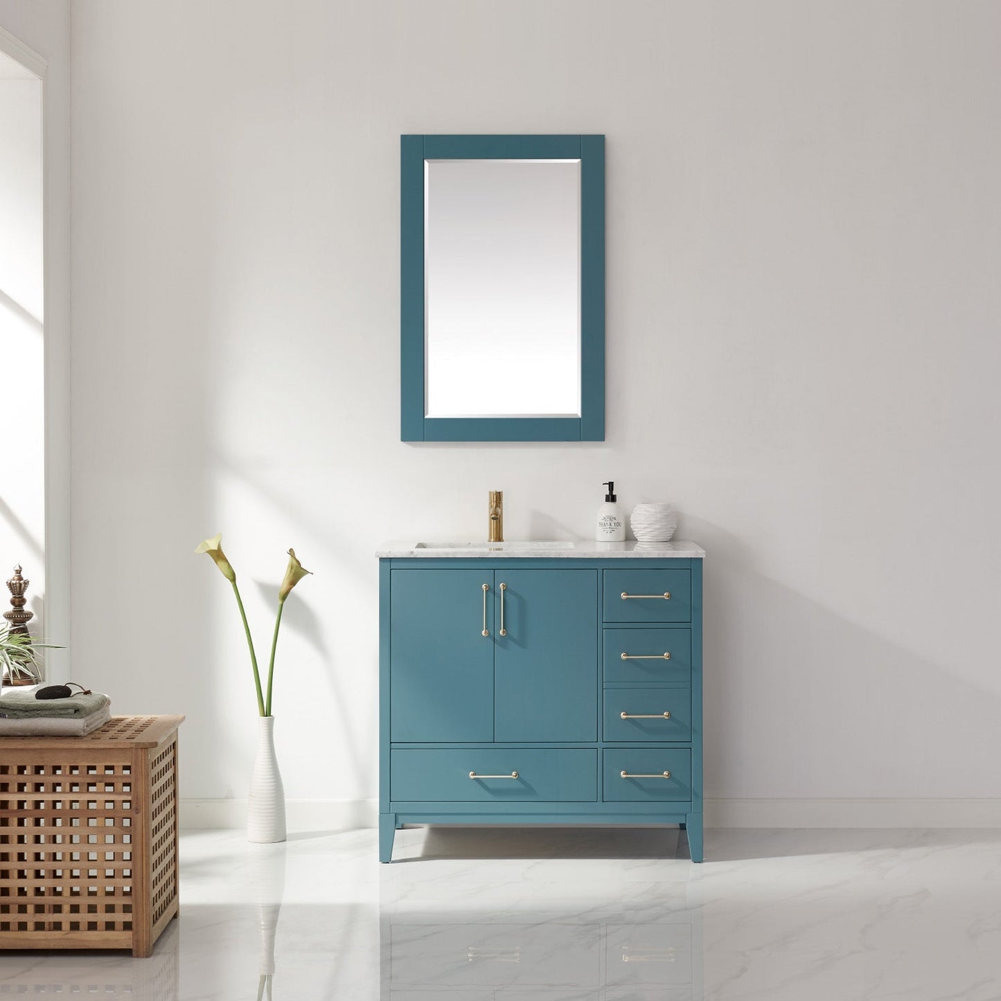 Altair Designs 36" single vanity with top - 541036-WH-CA-NM