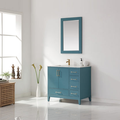 Altair Designs 36" single vanity with top - 541036-WH-CA-NM
