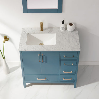 Altair Designs 36" single vanity with top - 541036-WH-CA-NM