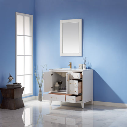 Altair Designs 36" single vanity with top - 541036-WH-CA-NM