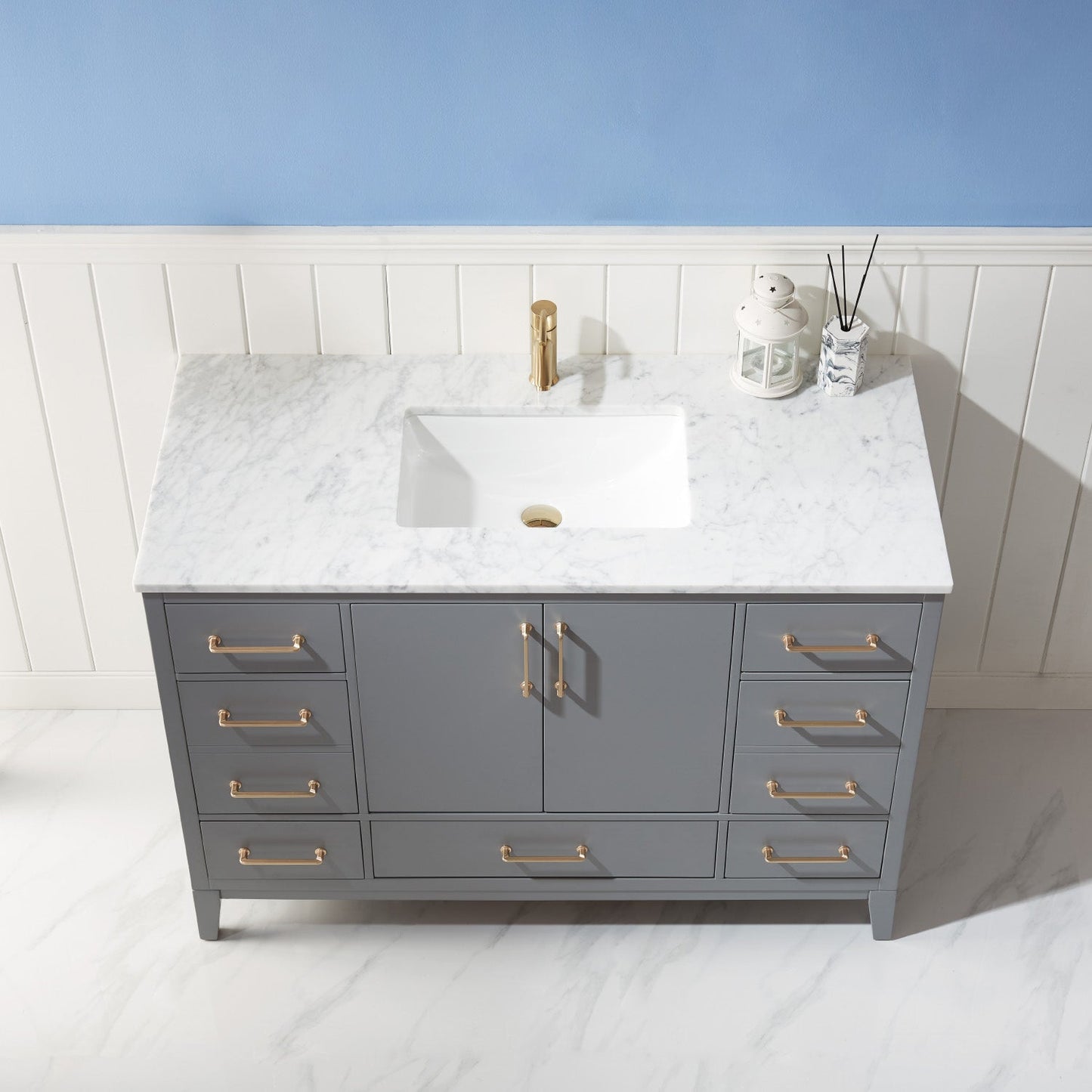 Altair Designs 48" single vanity with top - 541048-WH-CA-NM