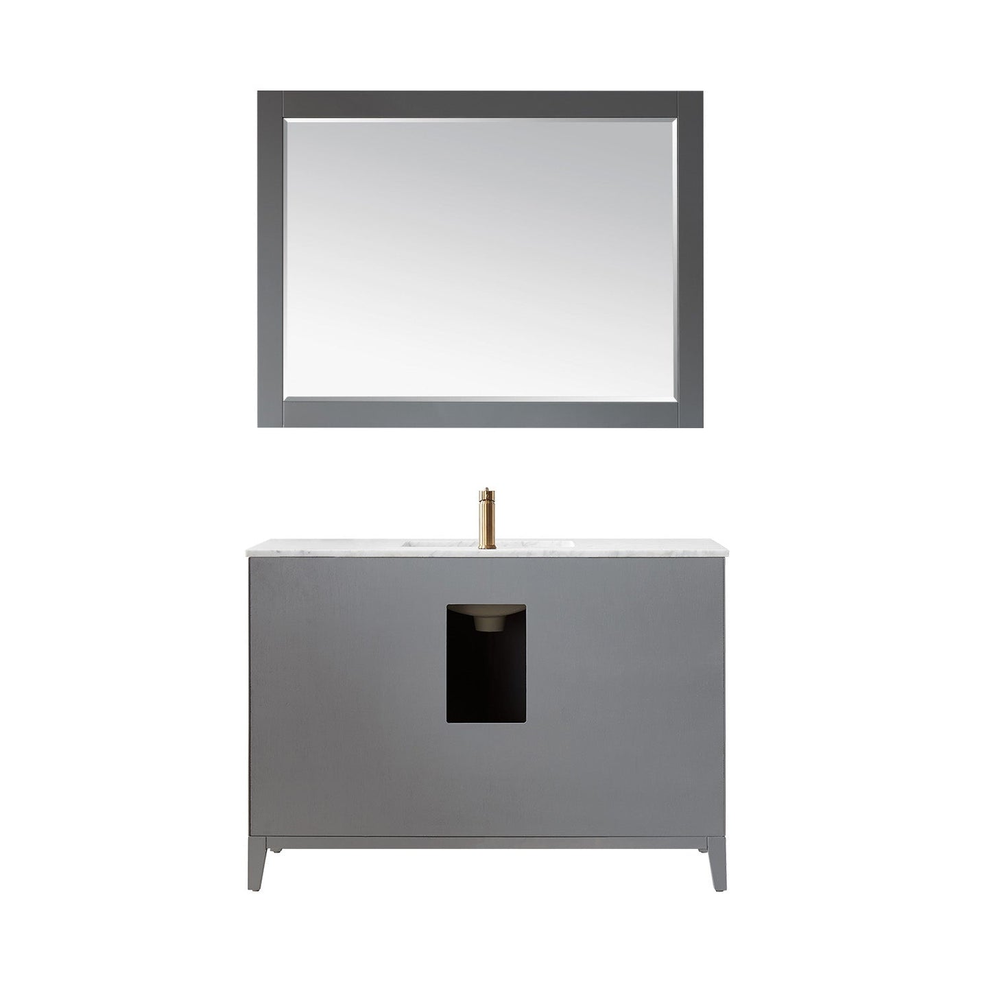 Altair Designs 48" single vanity with top - 541048-WH-CA-NM