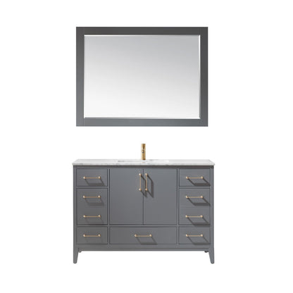 Altair Designs 48" single vanity with top - 541048-WH-CA-NM