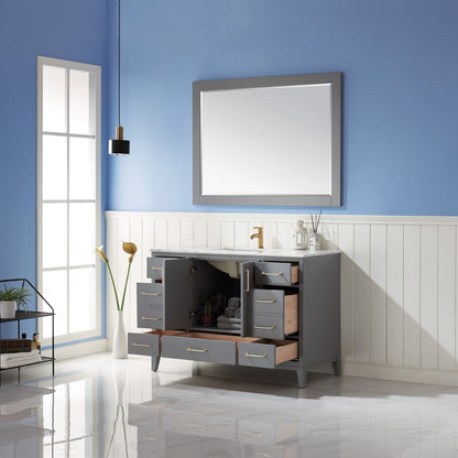 Altair Designs 48" single vanity with top - 541048-WH-CA-NM