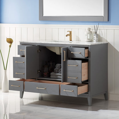 Altair Designs 48" single vanity with top - 541048-WH-CA-NM