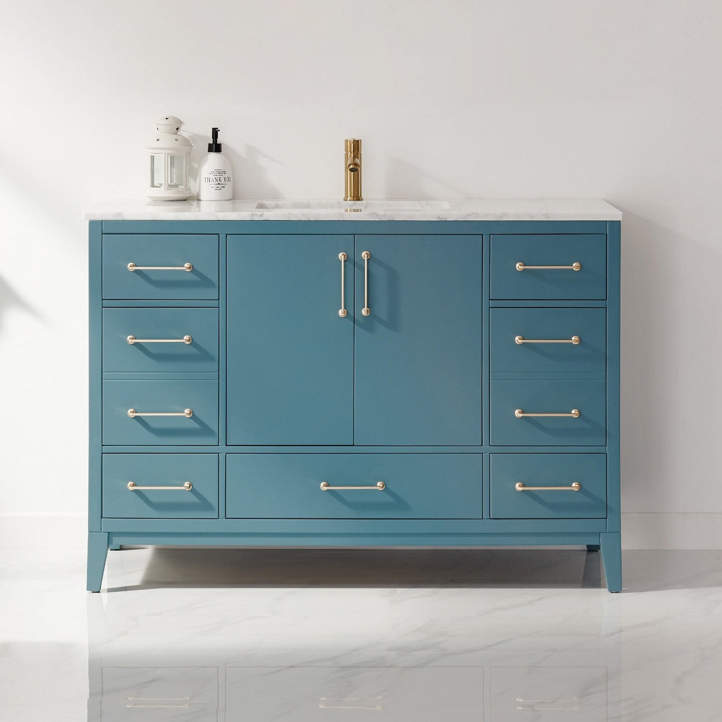 Altair Designs 48" single vanity with top - 541048-WH-CA-NM