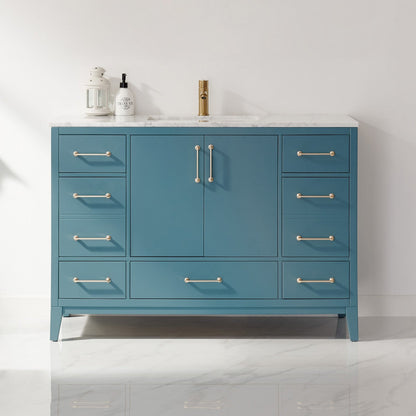Altair Designs 48" single vanity with top - 541048-WH-CA-NM