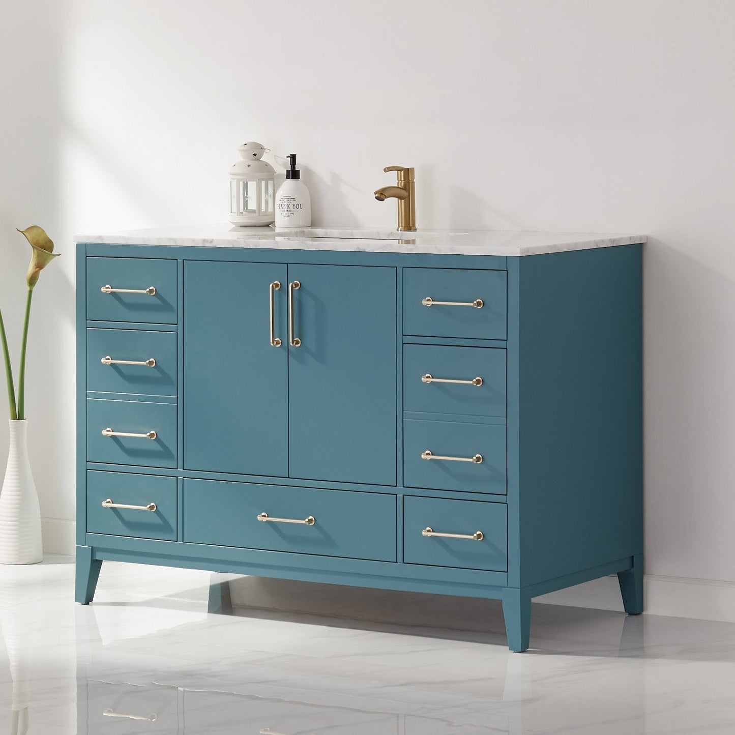 Altair Designs 48" single vanity with top - 541048-WH-CA-NM
