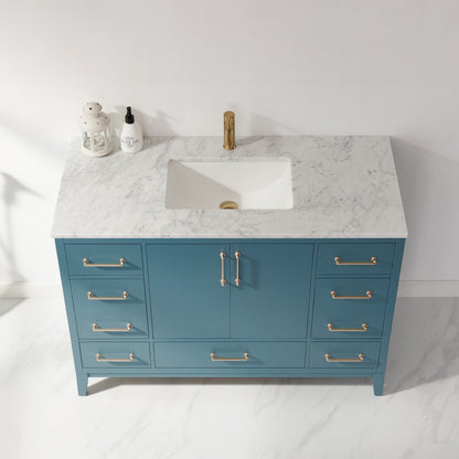Altair Designs 48" single vanity with top - 541048-WH-CA-NM