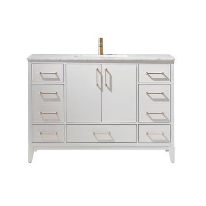 Altair Designs 48" single vanity with top - 541048-WH-CA-NM