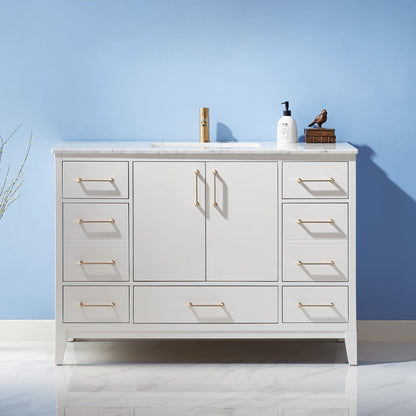 Altair Designs 48" single vanity with top - 541048-WH-CA-NM