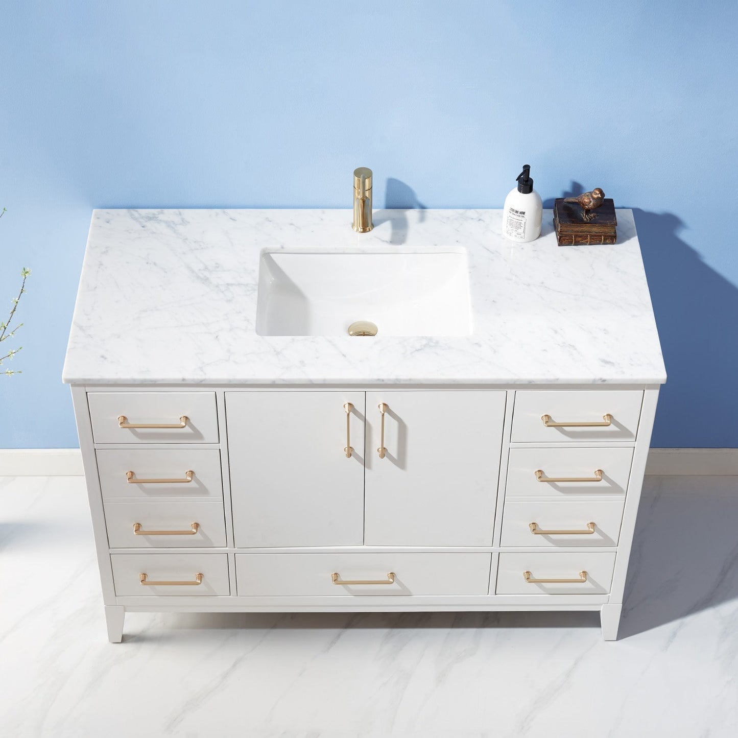 Altair Designs 48" single vanity with top - 541048-WH-CA-NM