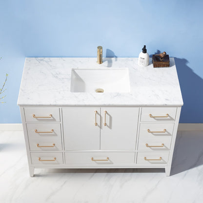 Altair Designs 48" single vanity with top - 541048-WH-CA-NM