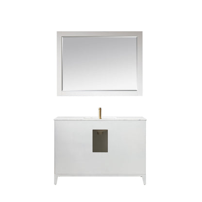 Altair Designs 48" single vanity with top - 541048-WH-CA-NM