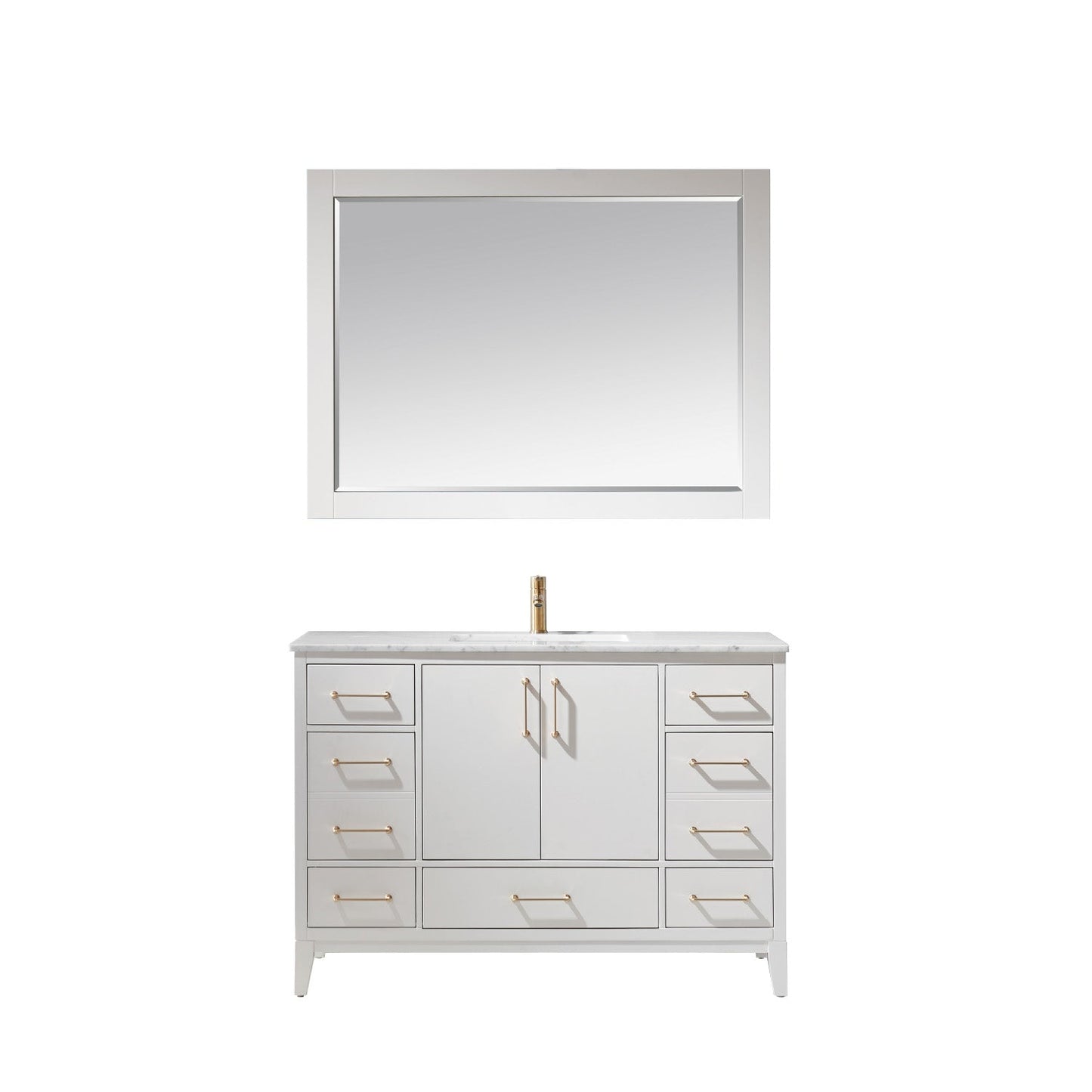 Altair Designs 48" single vanity with top - 541048-WH-CA-NM