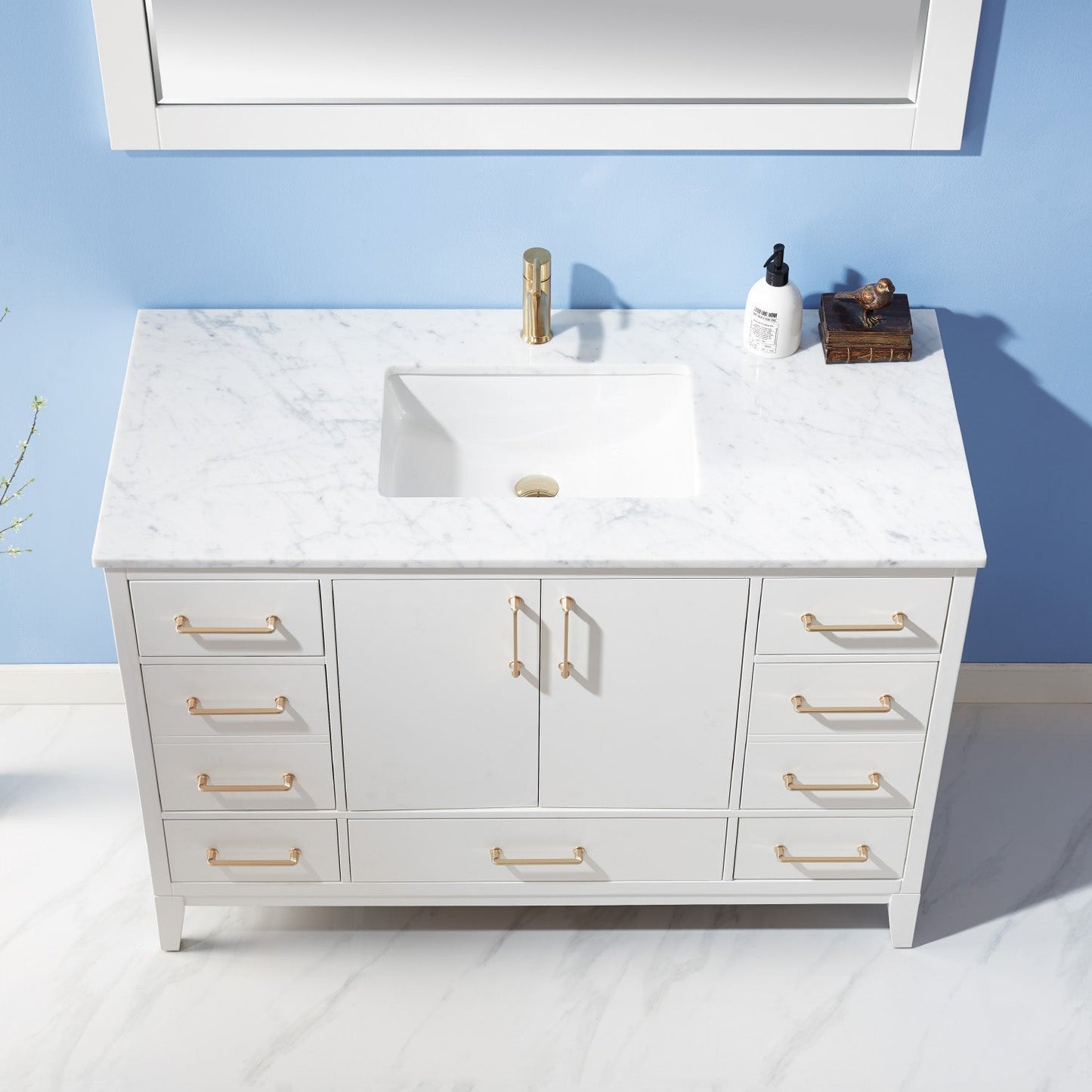 Altair Designs 48" single vanity with top - 541048-WH-CA-NM