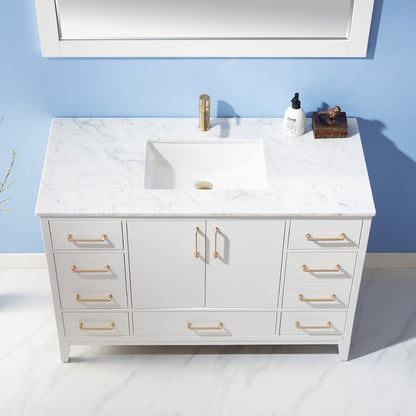 Altair Designs 48" single vanity with top - 541048-WH-CA-NM