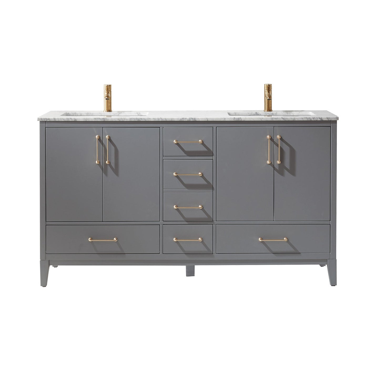 Altair Designs 60" double vanity with top - 541060-WH-CA-NM