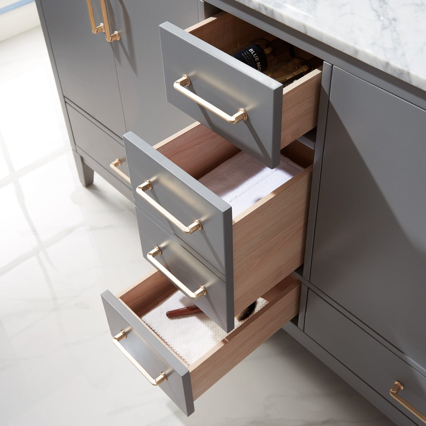 Altair Designs 60" double vanity with top - 541060-WH-CA-NM