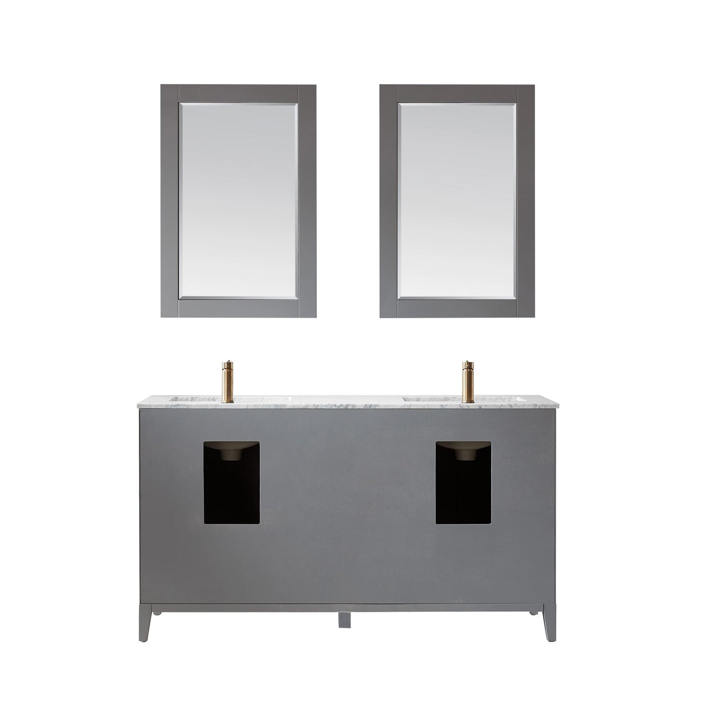 Altair Designs 60" double vanity with top - 541060-WH-CA-NM