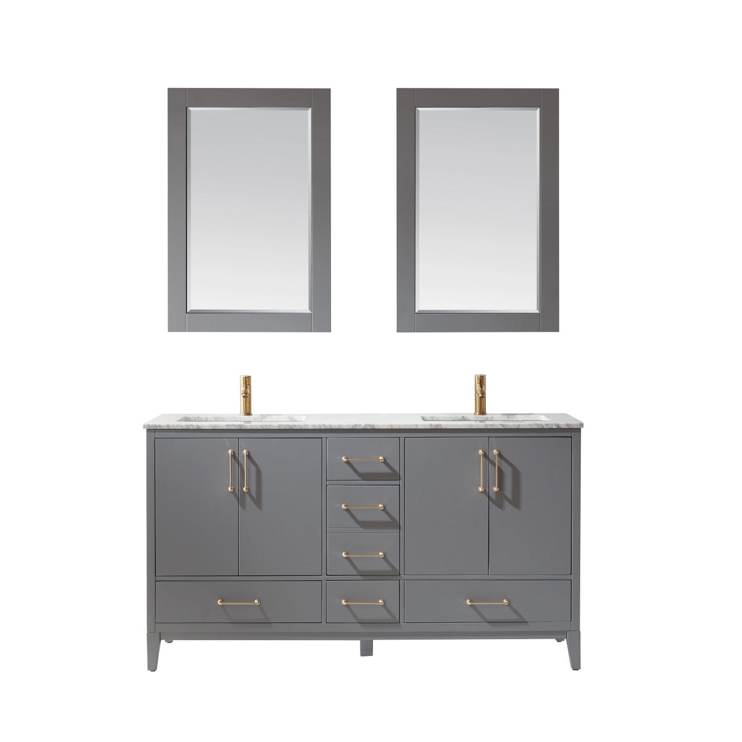 Altair Designs 60" double vanity with top - 541060-WH-CA-NM