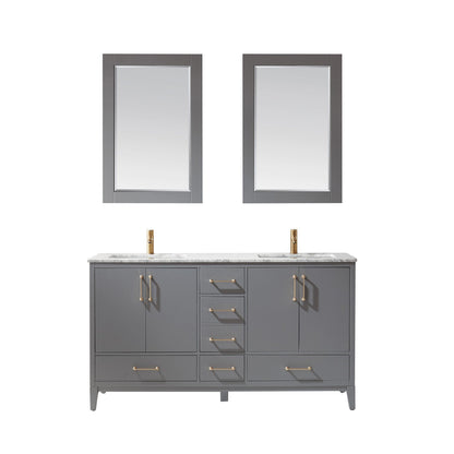 Altair Designs 60" double vanity with top - 541060-WH-CA-NM