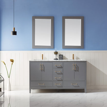 Altair Designs 60" double vanity with top - 541060-WH-CA-NM