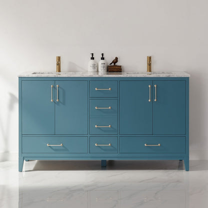 Altair Designs 60" double vanity with top - 541060-WH-CA-NM