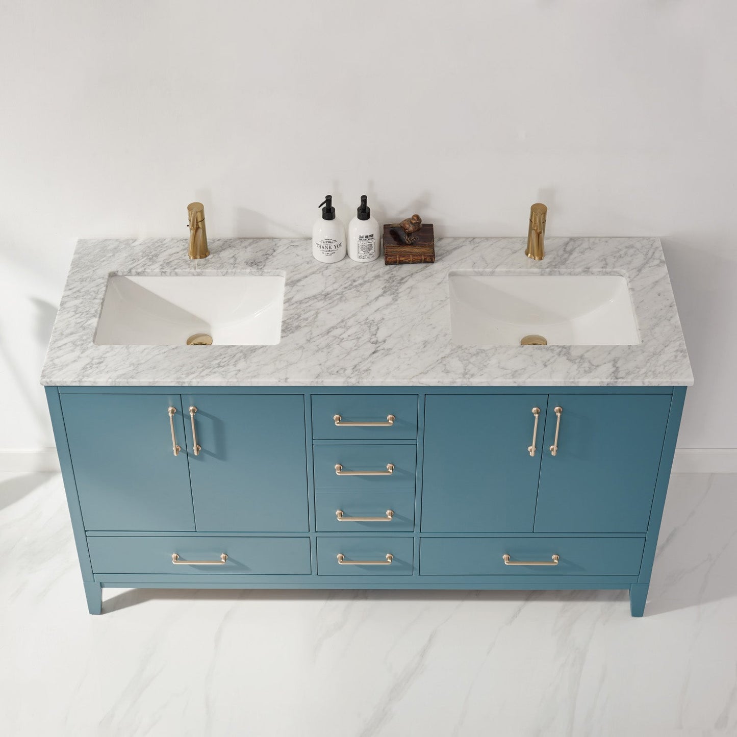 Altair Designs 60" double vanity with top - 541060-WH-CA-NM
