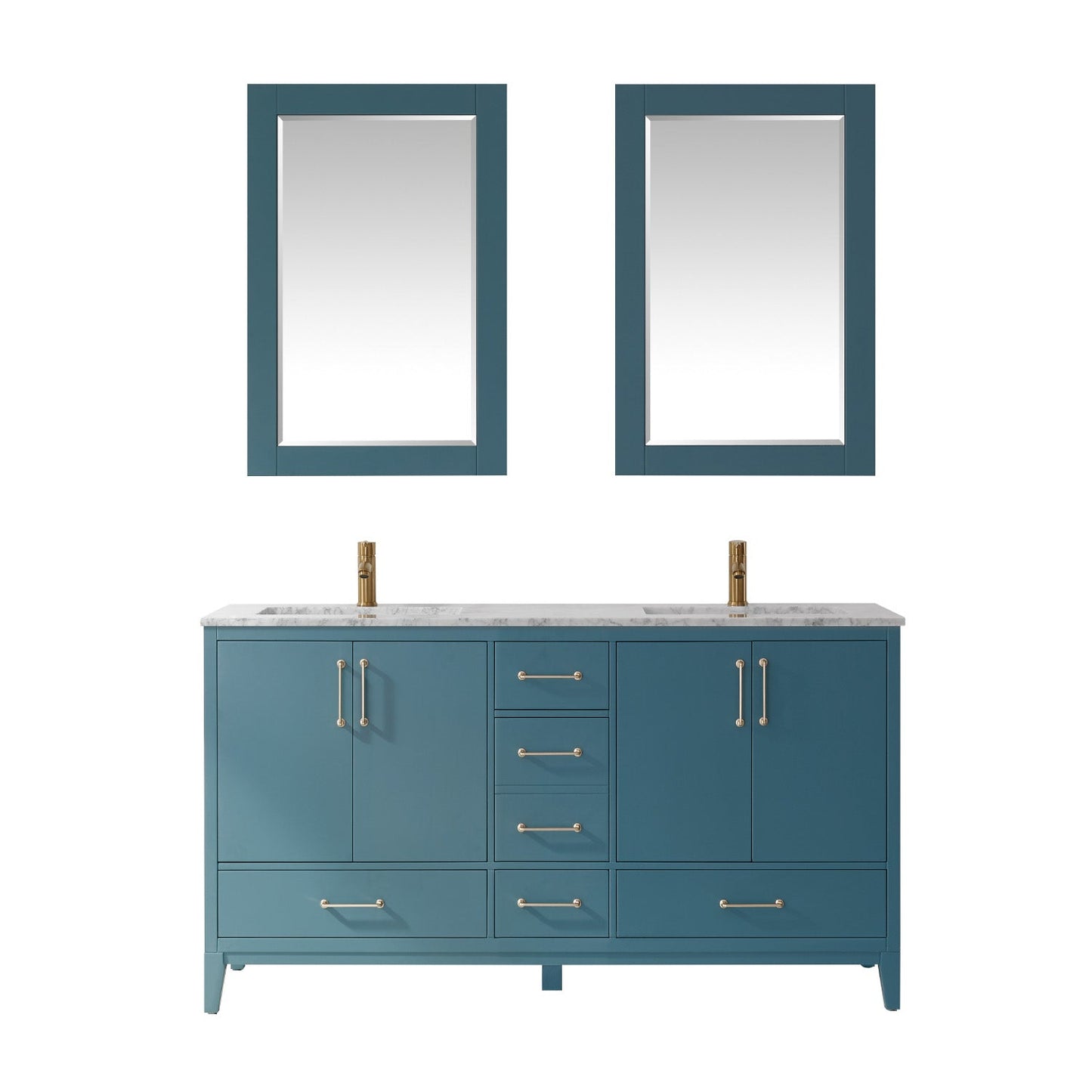 Altair Designs 60" double vanity with top - 541060-WH-CA-NM