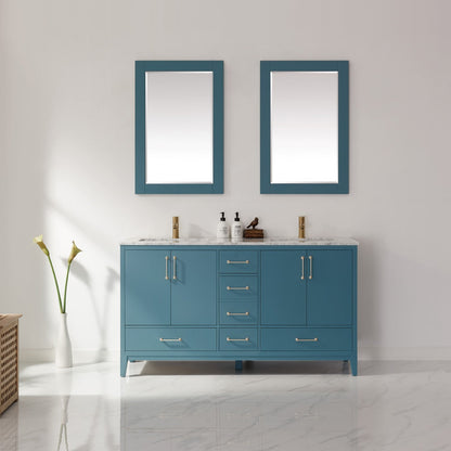 Altair Designs 60" double vanity with top - 541060-WH-CA-NM